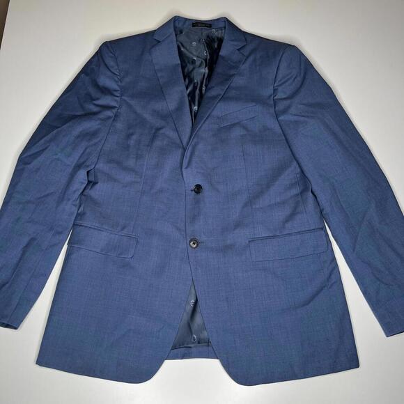 John Varvatos USA Men’s Blue Wool Blazer Jacket 42L Bedford Sport Coat 2-Button - Picture 1 of 7